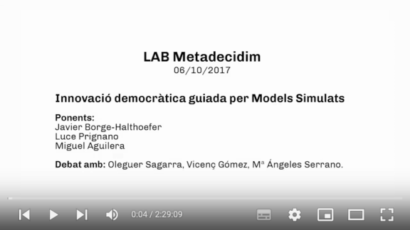  LAB Metadecidim. Innovació Democràtica Guiada Per Models Simulats 